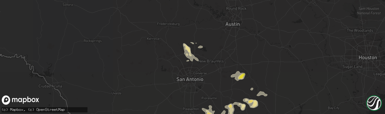 Hail map in Bulverde, TX on May 12, 2020