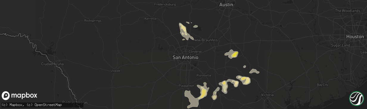 Hail map in San Antonio, TX on May 12, 2020