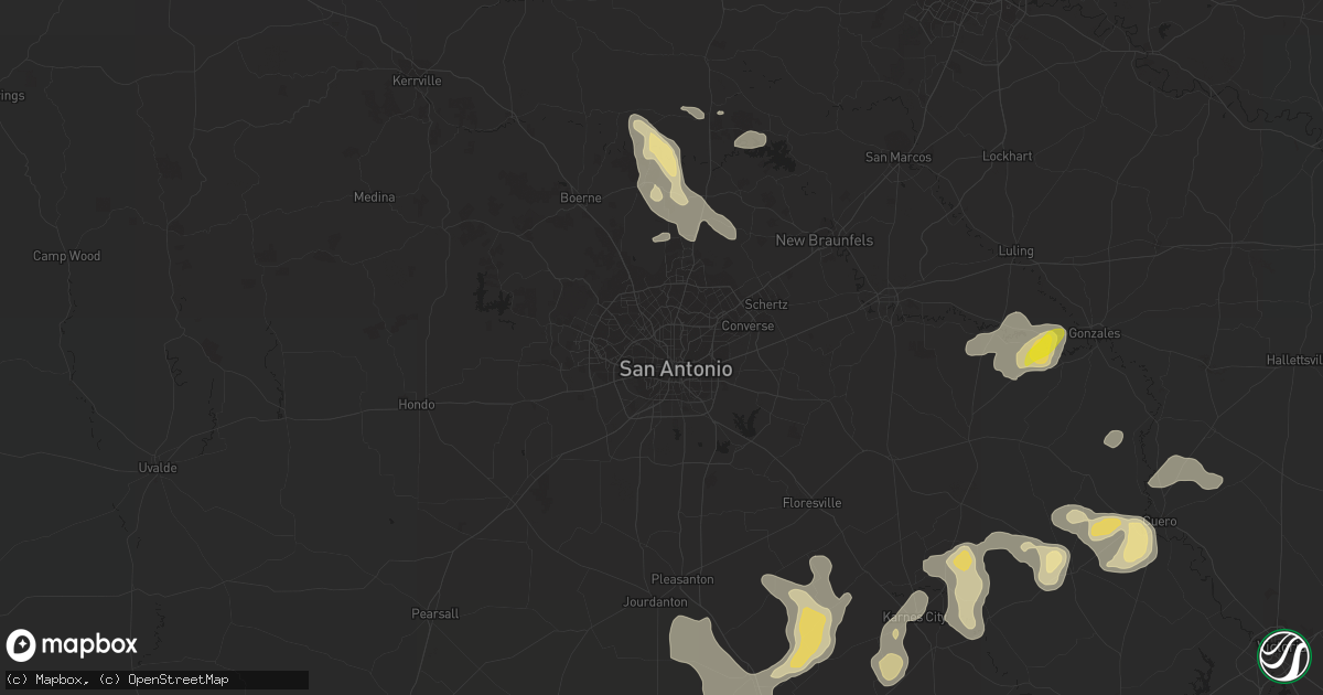Hail map in San Antonio, TX on May 12, 2020
