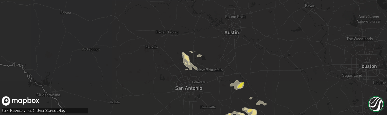 Hail map in Spring Branch, TX on May 12, 2020