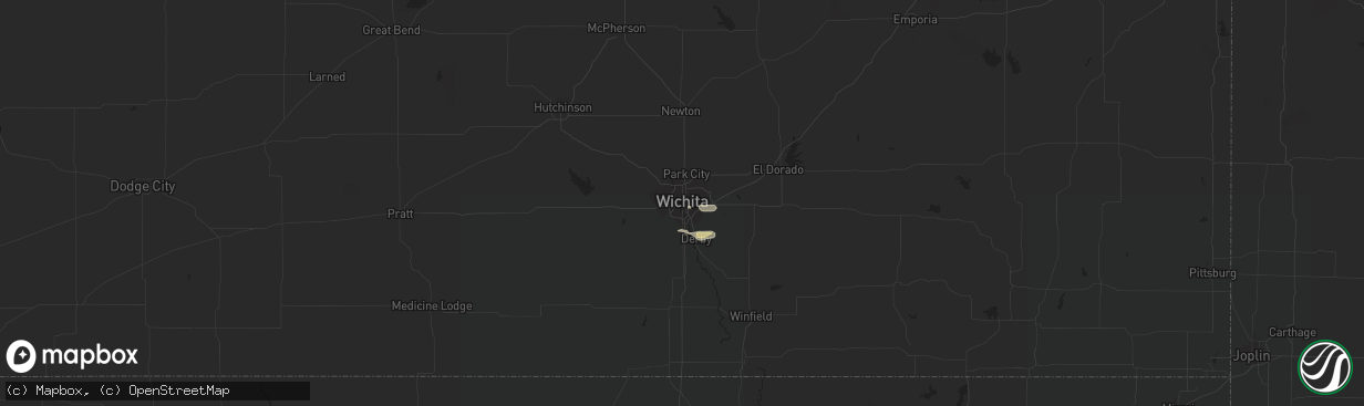 Hail map in Wichita, KS on May 12, 2020