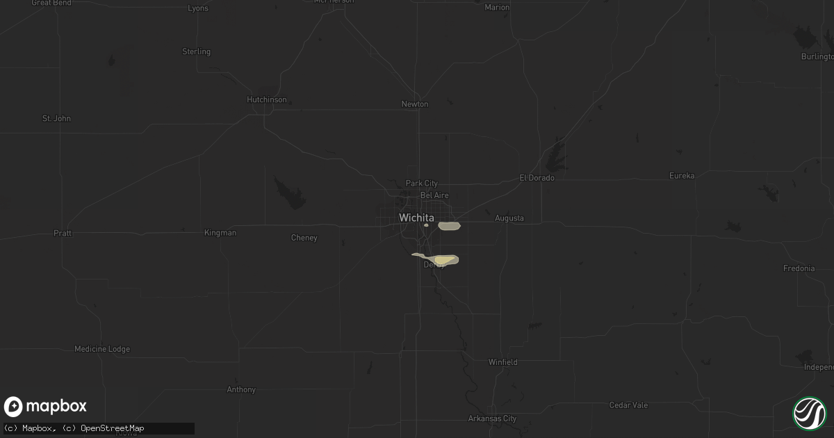Hail map in Wichita, KS on May 12, 2020