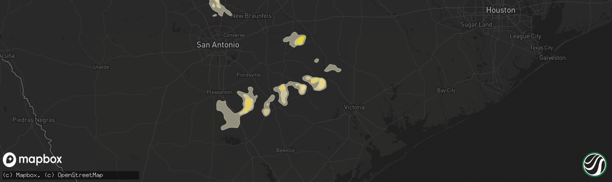 Hail map in Yorktown, TX on May 12, 2020