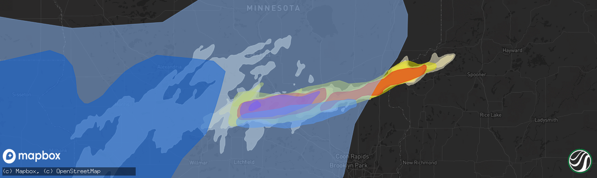 Hail map in Foley, MN on May 12, 2022