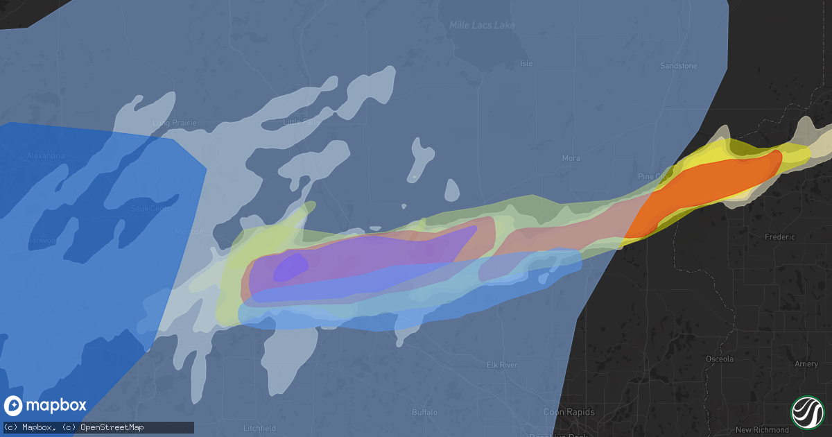 Hail map in Foley, MN on May 12, 2022