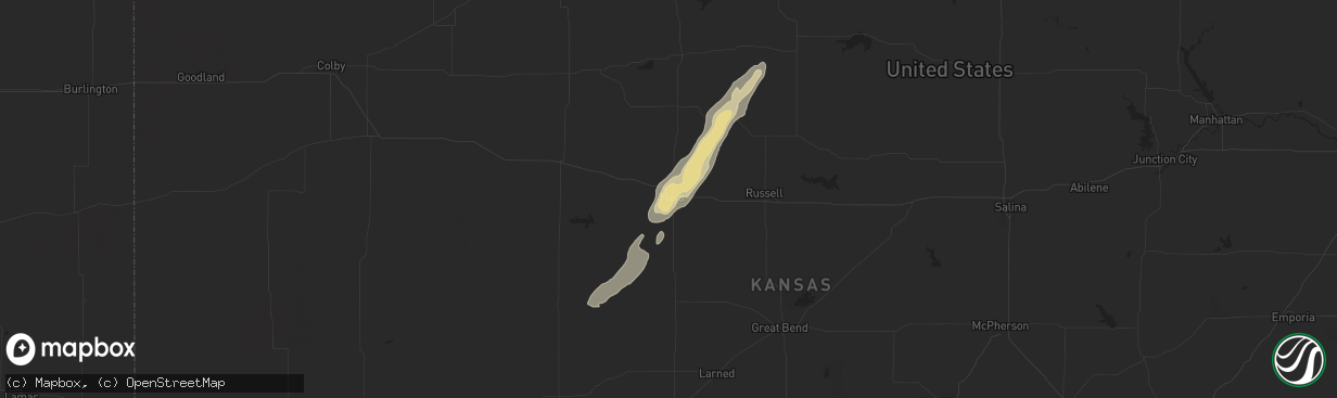 Hail map in Hays, KS on May 12, 2022