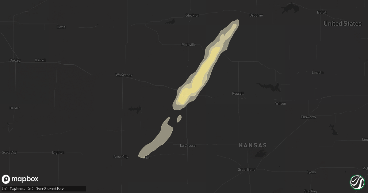 Hail map in Hays, KS on May 12, 2022