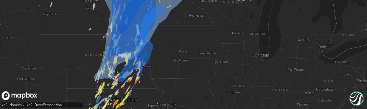 Hail map in Iowa on May 12, 2022