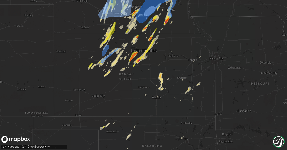 Hail map in Kansas on May 12, 2022