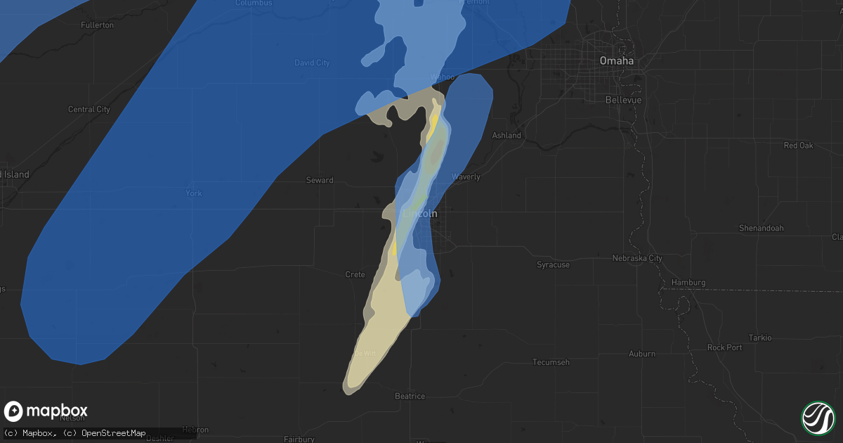 Hail map in Lincoln, NE on May 12, 2022
