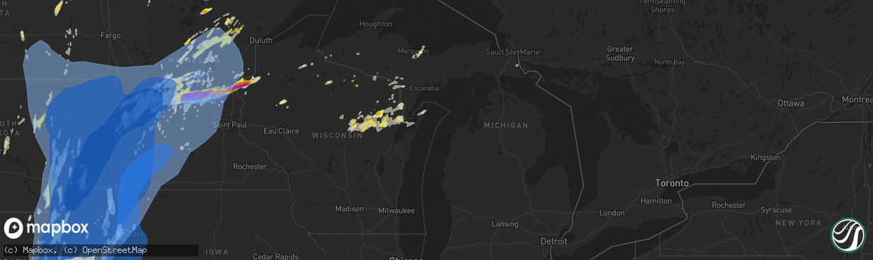 Hail map in Michigan on May 12, 2022