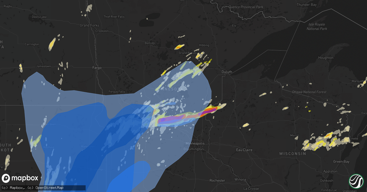 Hail map in Minnesota on May 12, 2022