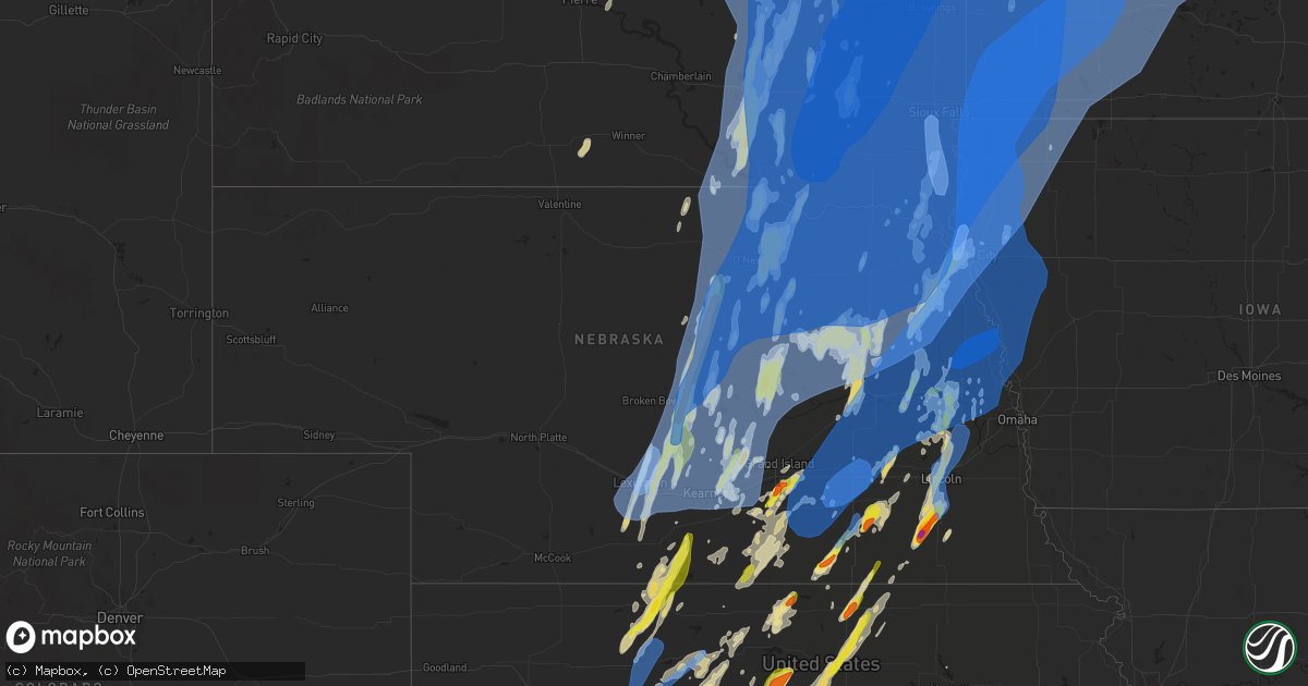 Hail map in Nebraska on May 12, 2022