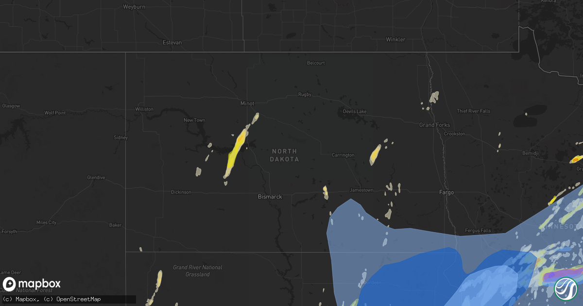 Hail map in North Dakota on May 12, 2022