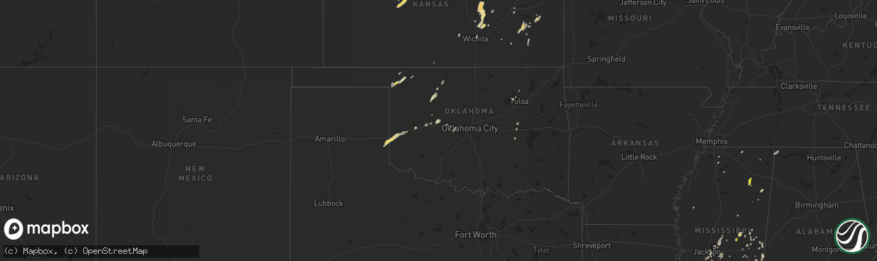 Hail map in Oklahoma on May 12, 2022