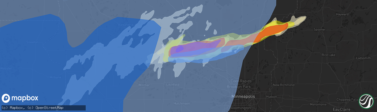 Hail map in Saint Cloud, MN on May 12, 2022