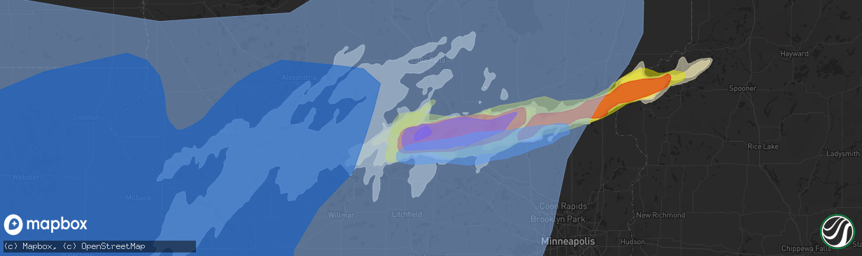 Hail map in Saint Joseph, MN on May 12, 2022