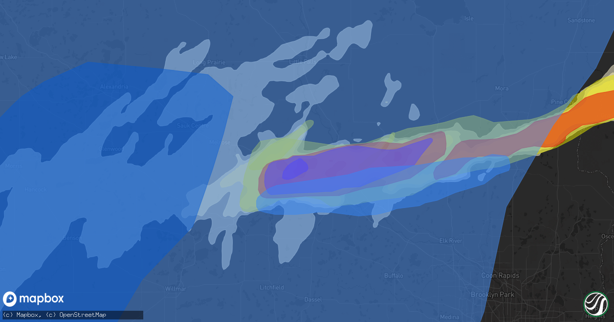 Hail map in Saint Joseph, MN on May 12, 2022