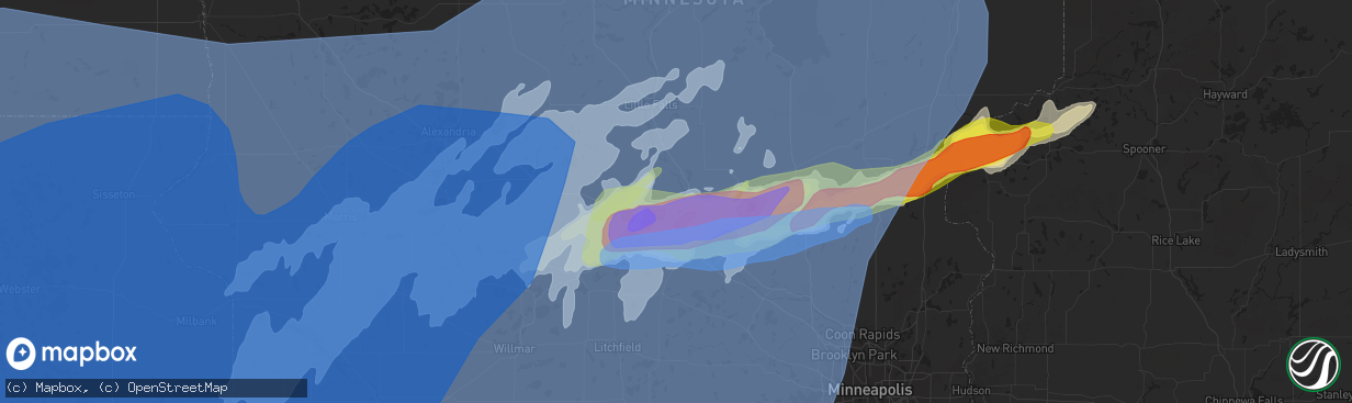 Hail map in Sartell, MN on May 12, 2022