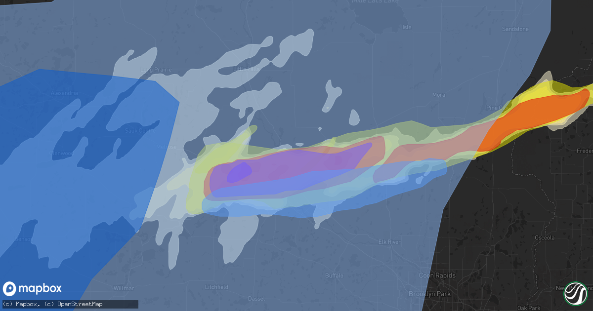 Hail map in Sauk Rapids, MN on May 12, 2022