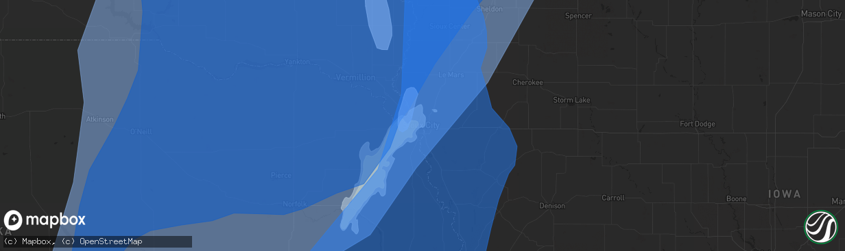 Hail map in Sioux City, IA on May 12, 2022