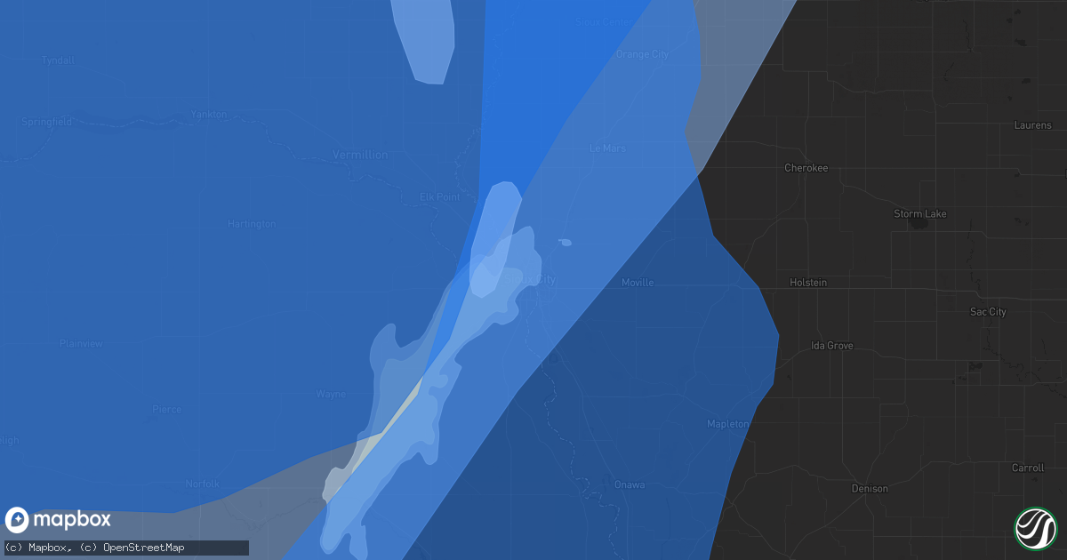 Hail map in Sioux City, IA on May 12, 2022