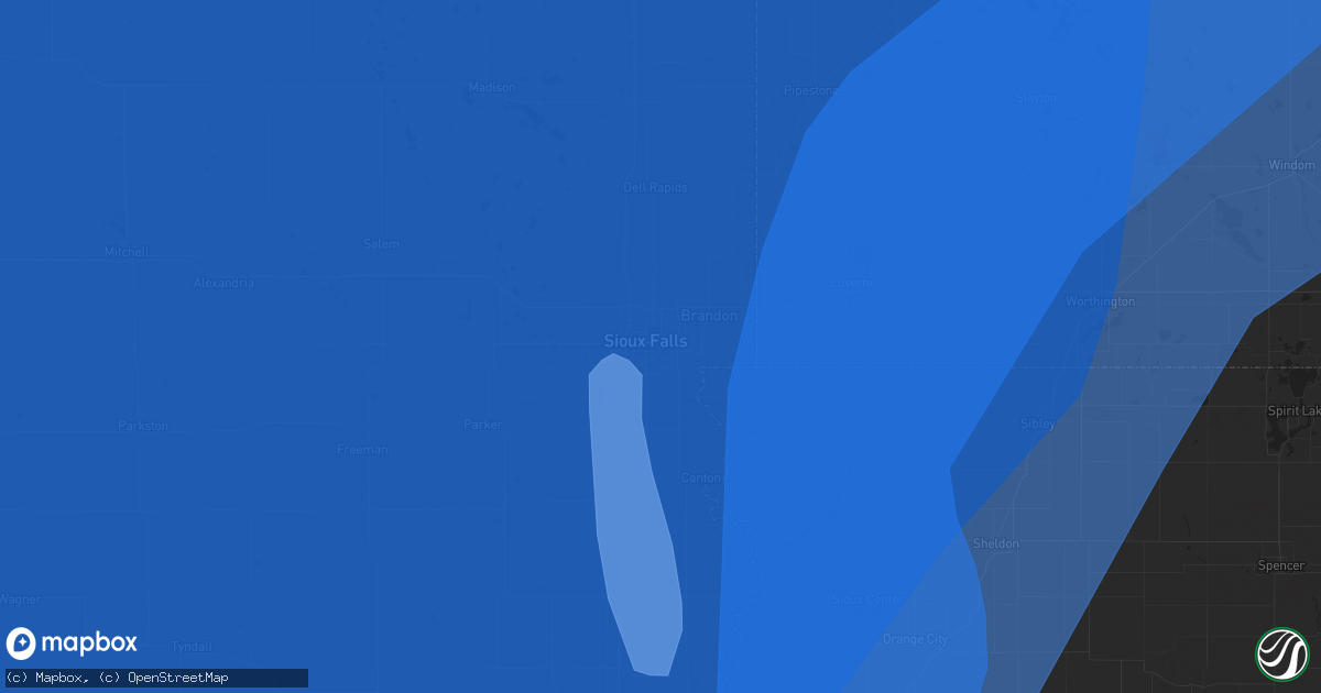Hail map in Sioux Falls, SD on May 12, 2022