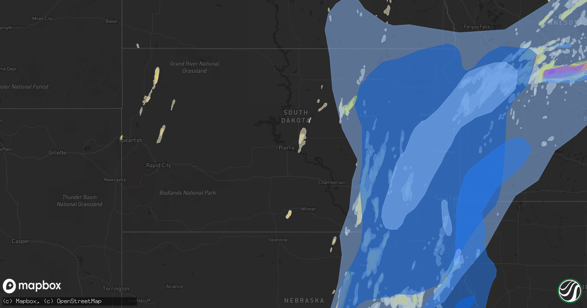 Hail map in South Dakota on May 12, 2022