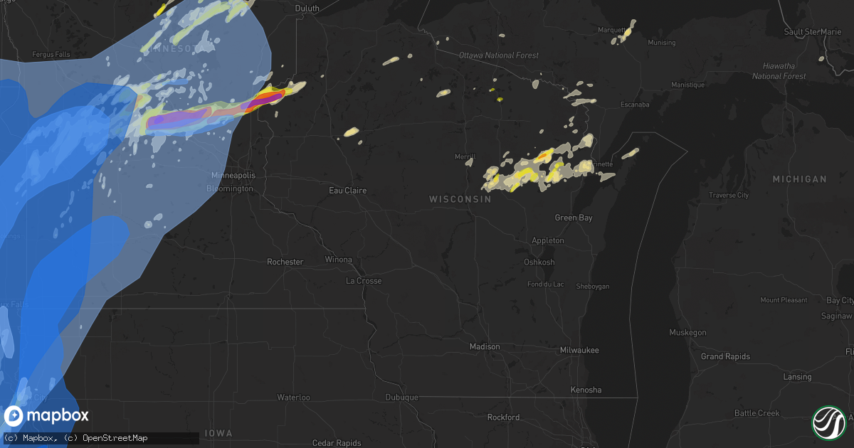Hail map in Wisconsin on May 12, 2022