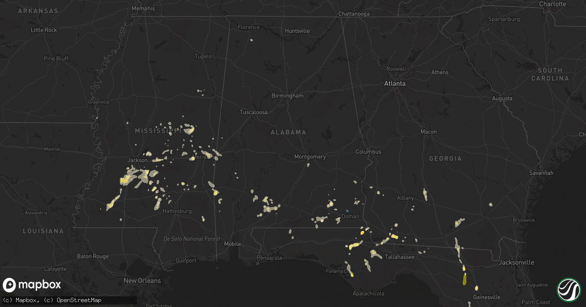 Hail map in Alabama on May 12, 2023