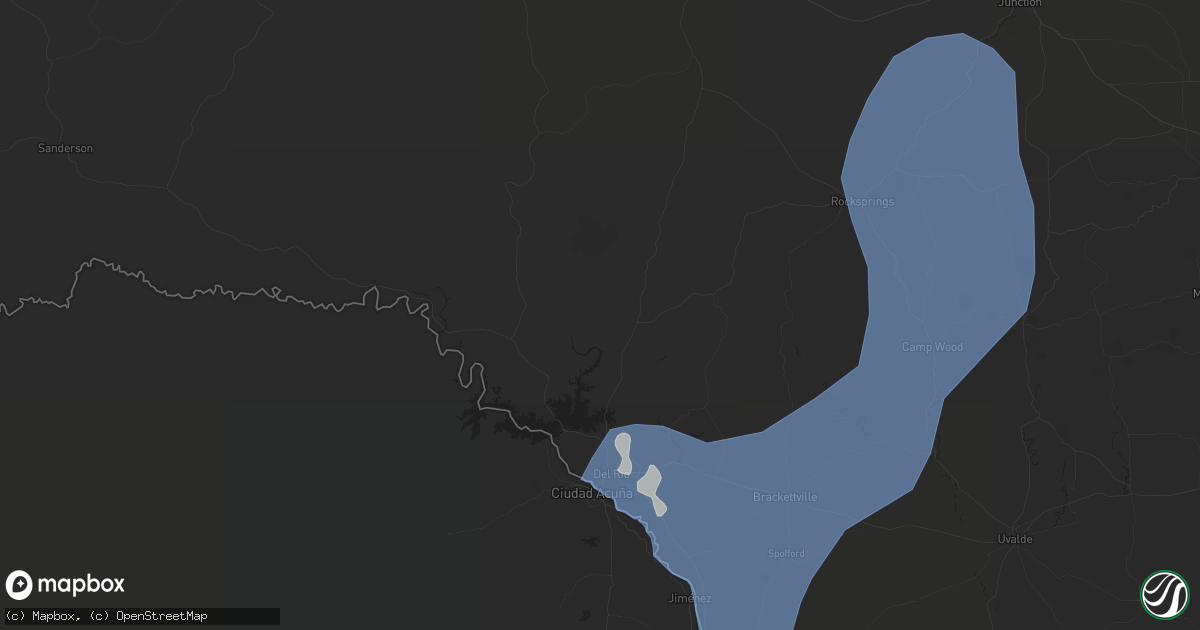Hail map in Del Rio, TX on May 12, 2023