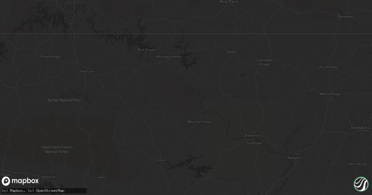 Hail map in Elyria, NE on May 12, 2023