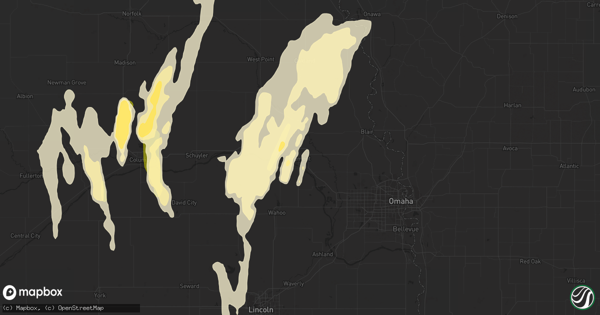 Hail map in Fremont, NE on May 12, 2023