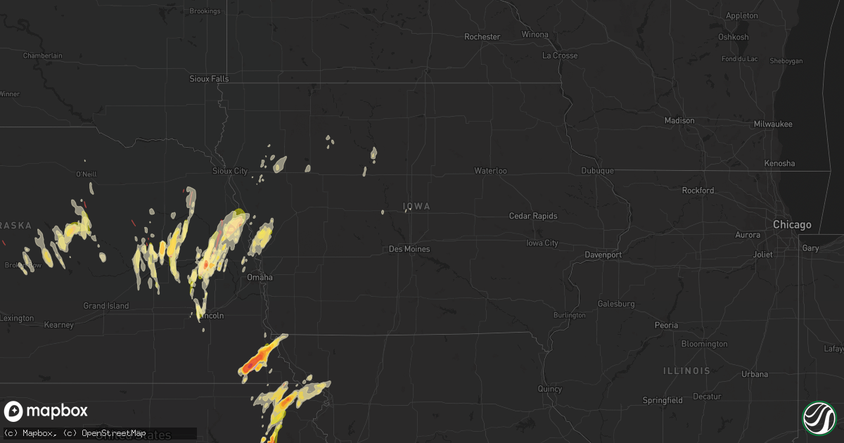 Hail map in Iowa on May 12, 2023