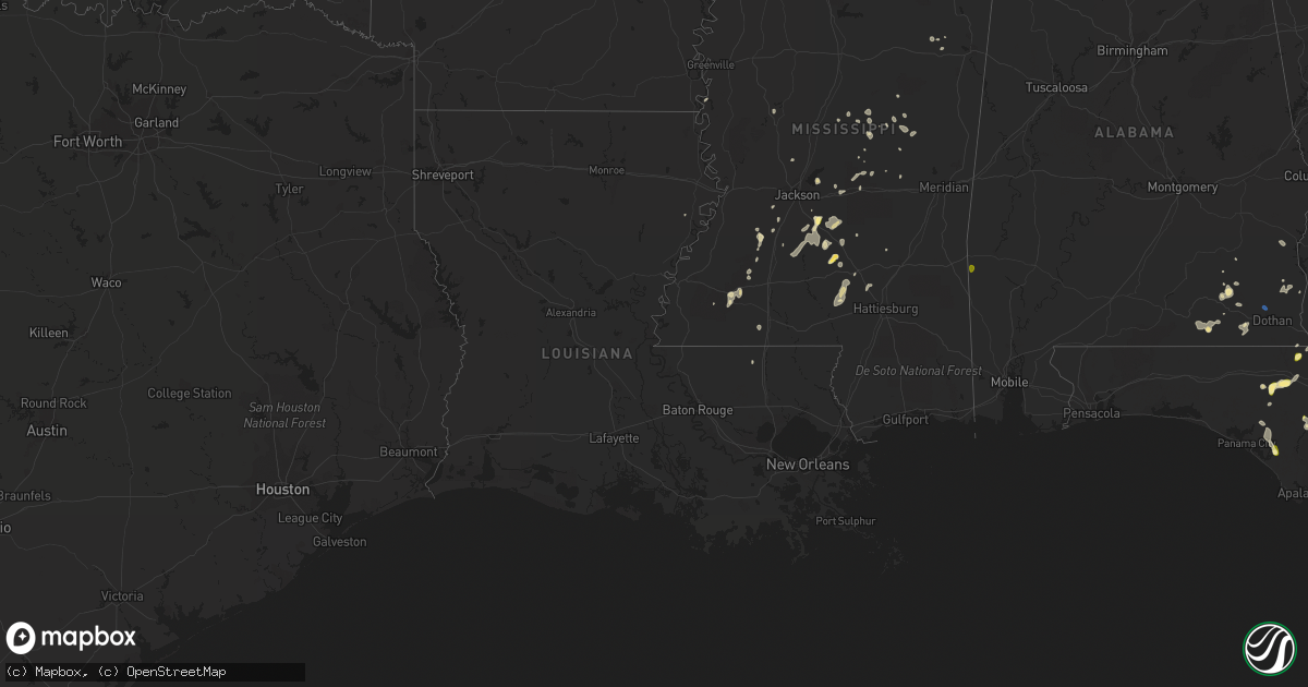 Hail map in Louisiana on May 12, 2023
