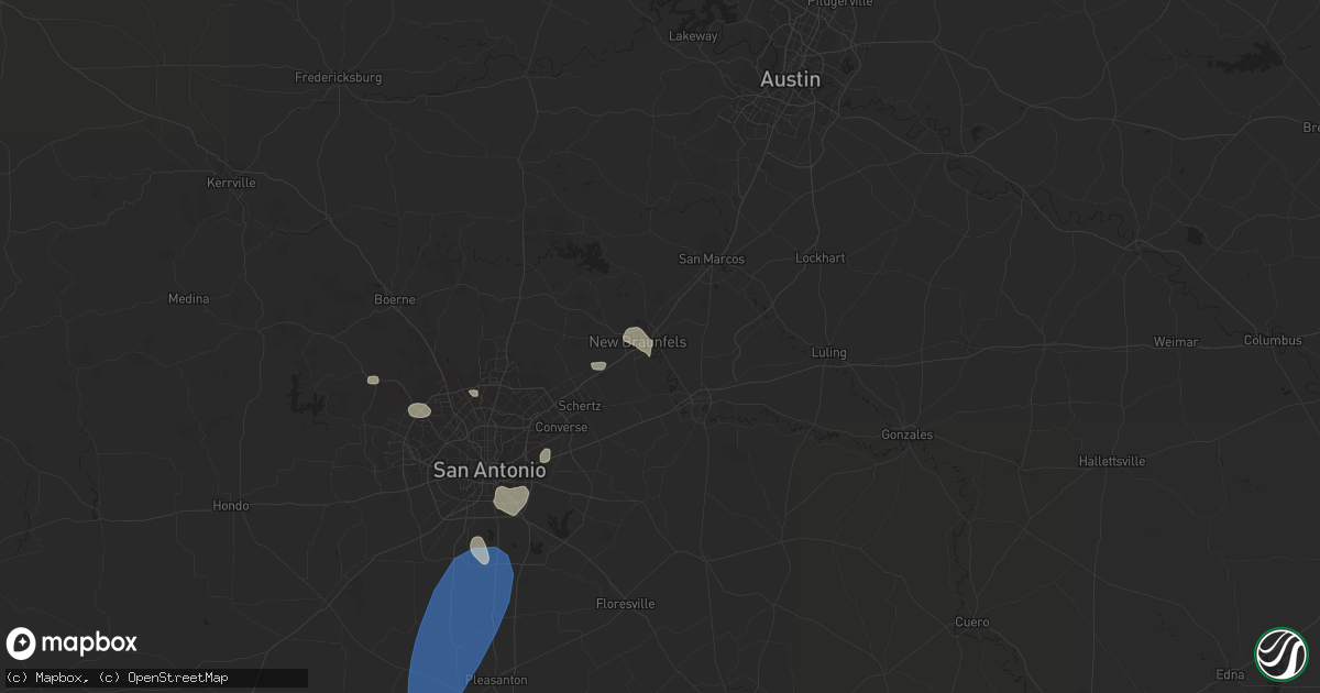 Hail map in New Braunfels, TX on May 12, 2023