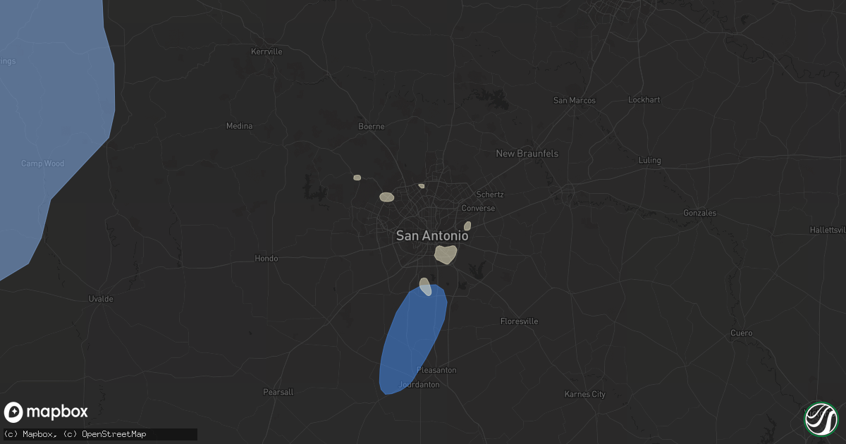 Hail map in San Antonio, TX on May 12, 2023