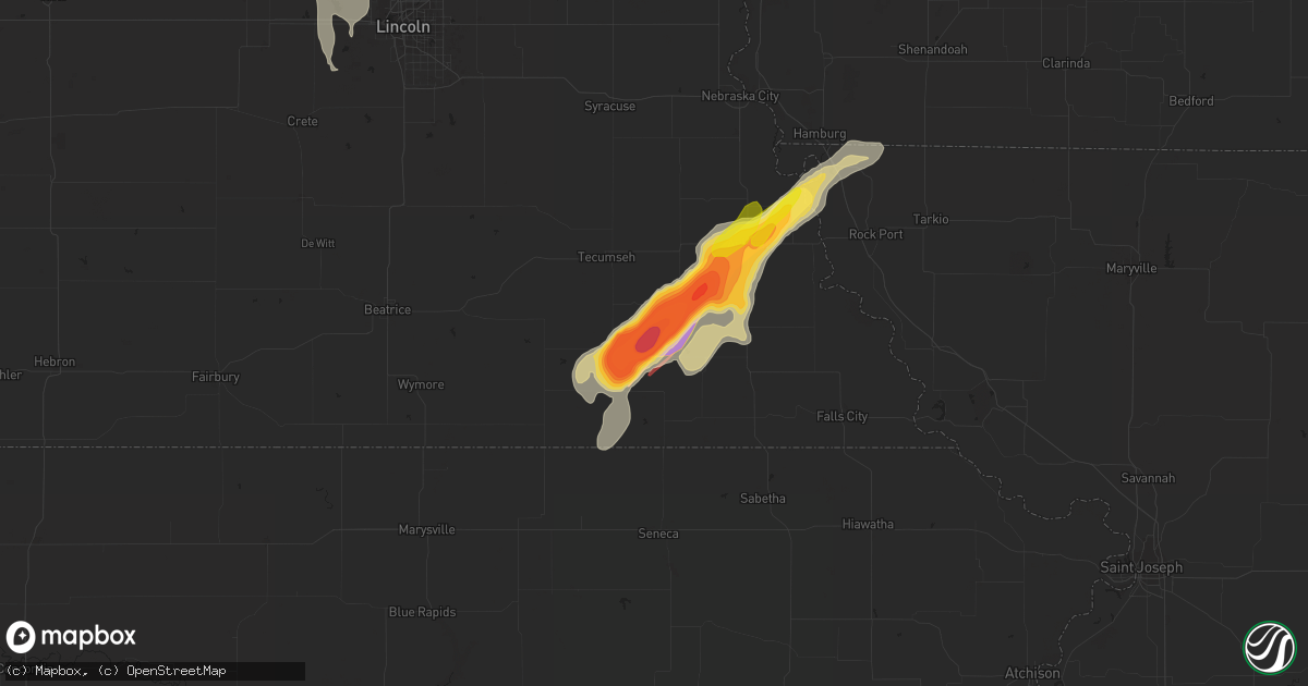 Hail map in Table Rock, NE on May 12, 2023