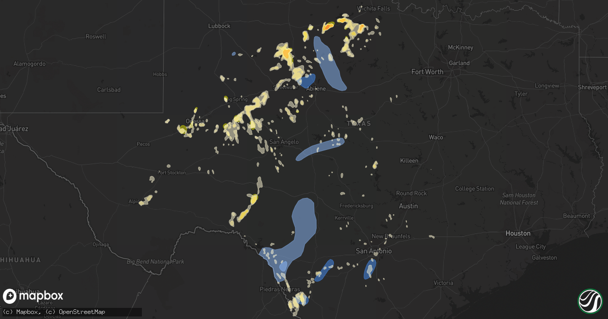 Hail map in Texas on May 12, 2023