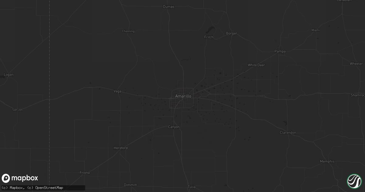 Hail map in Amarillo, TX on May 12, 2024