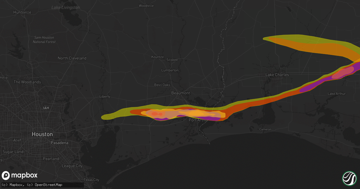 Hail map in Beaumont, TX on May 12, 2024