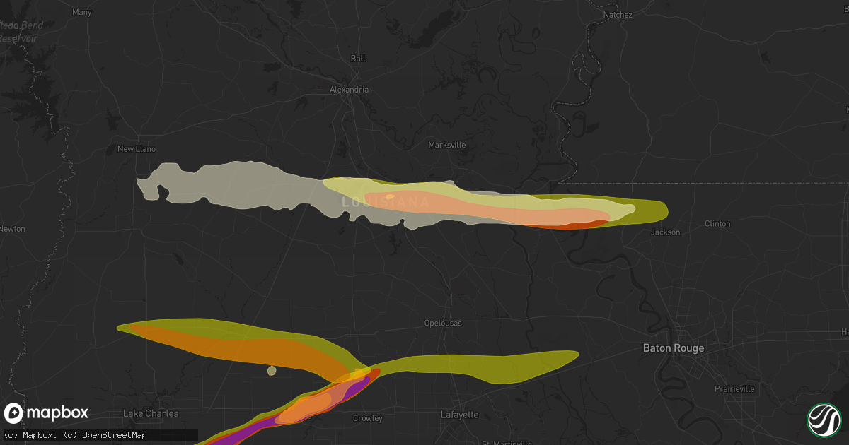 Hail map in Bunkie, LA on May 12, 2024