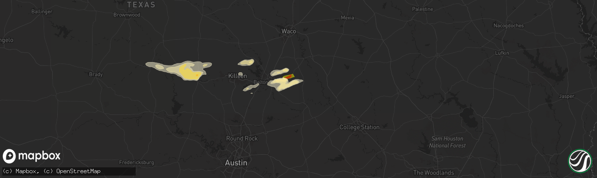 Hail map in Burlington, TX on May 12, 2024