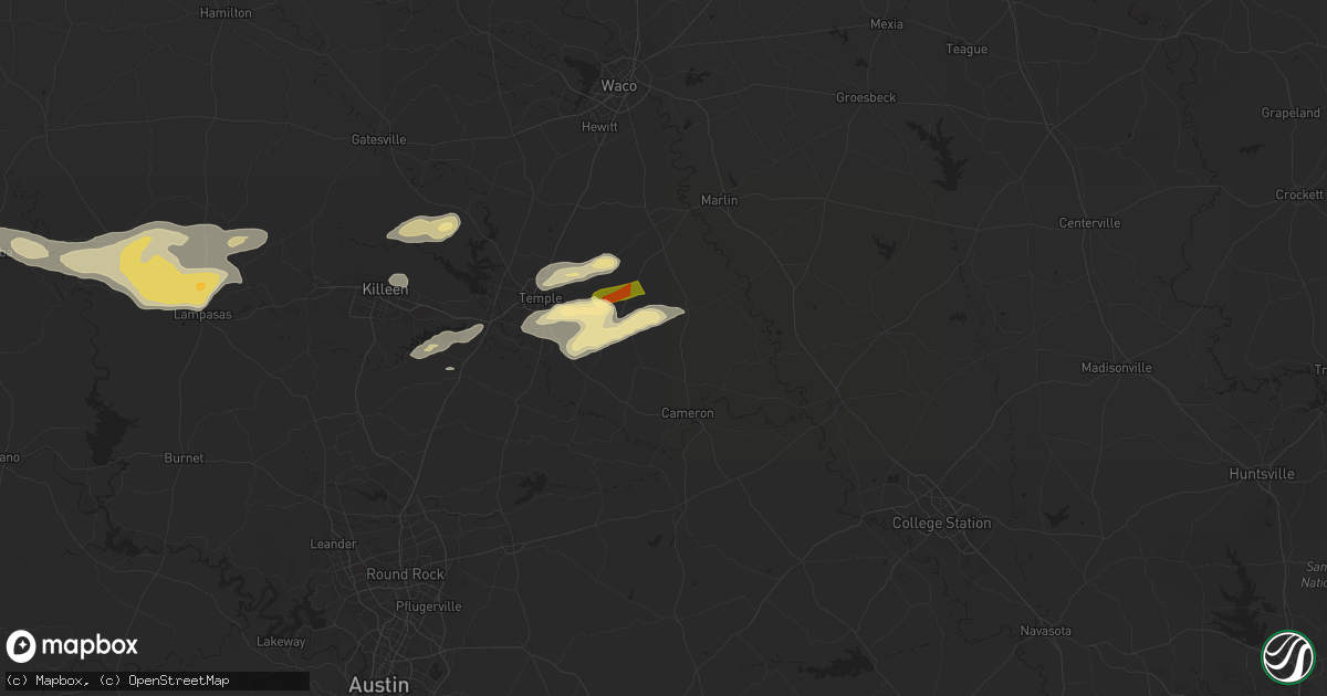 Hail map in Burlington, TX on May 12, 2024