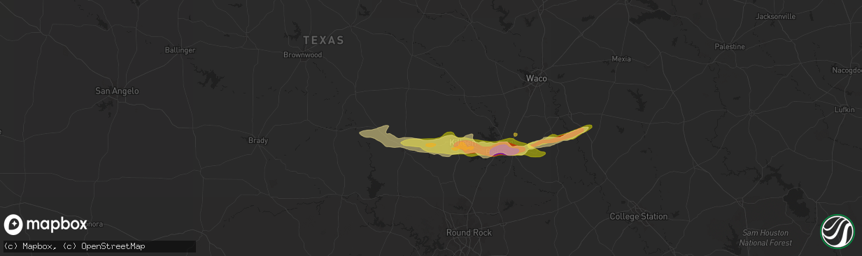 Hail map in Copperas Cove, TX on May 12, 2024