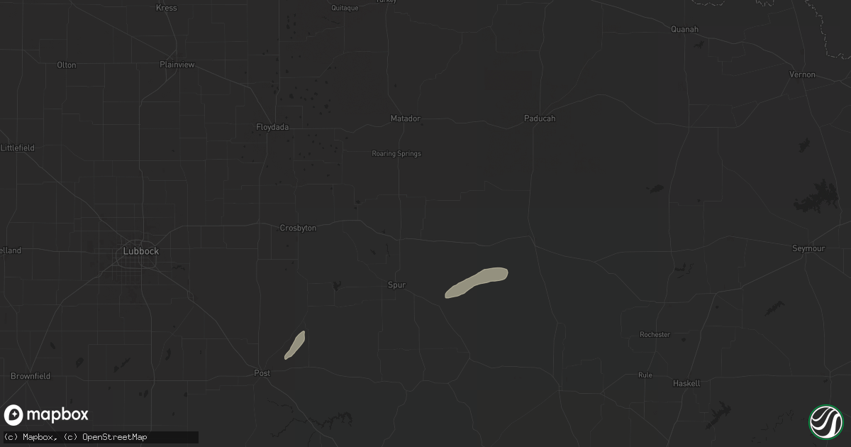 Hail map in Dickens, TX on May 12, 2024