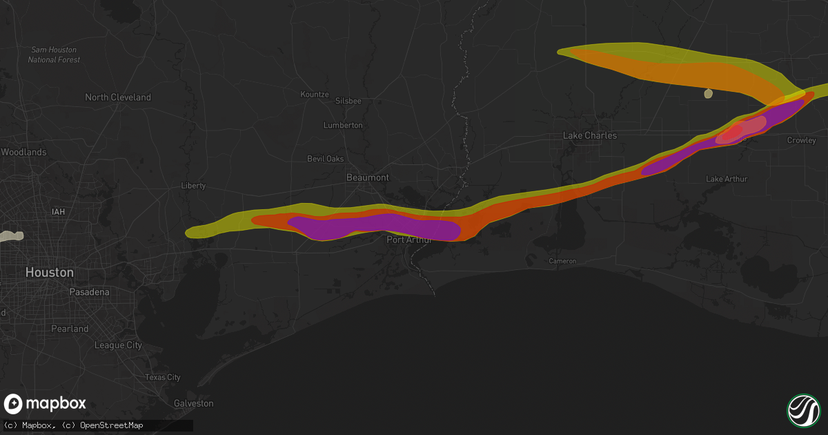 Hail map in Groves, TX on May 12, 2024