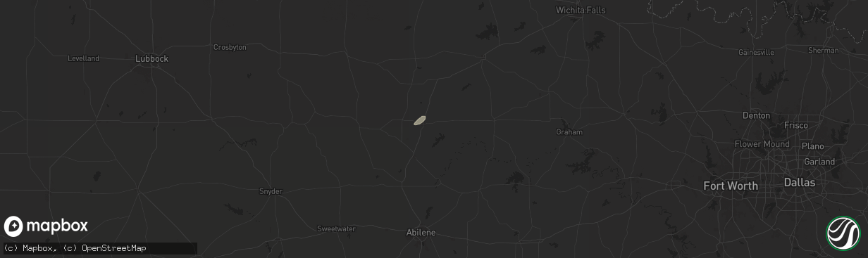 Hail map in Haskell, TX on May 12, 2024