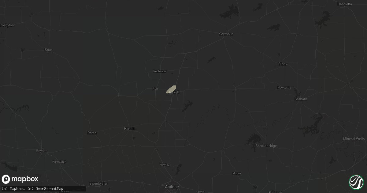 Hail map in Haskell, TX on May 12, 2024