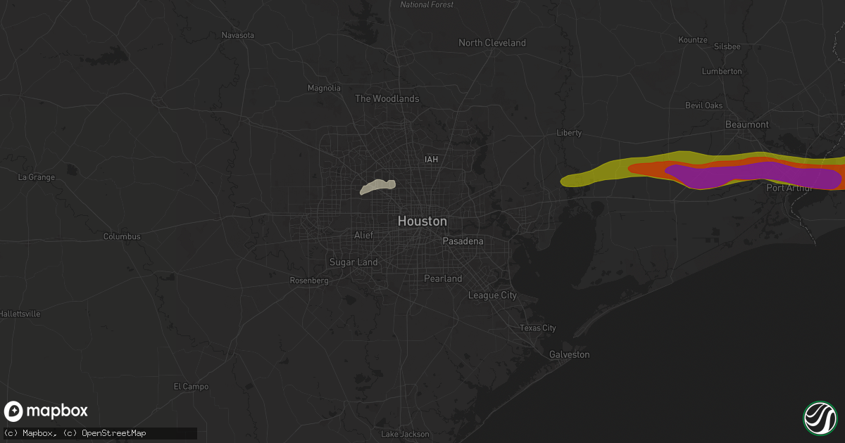 Hail map in Houston, TX on May 12, 2024